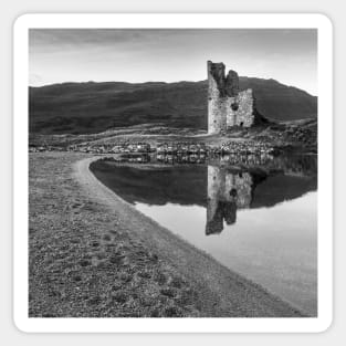 Ardveck Castle black and white Sticker